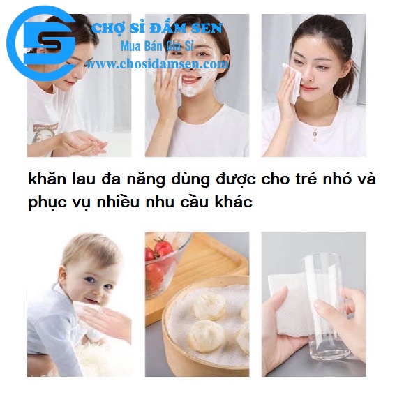 Khăn lau mặt khô dùng 1 lần, cuộn khăn mặt khô tẩy trang đa năng túi trái đào tiện lợi G230-KhanTraiDao