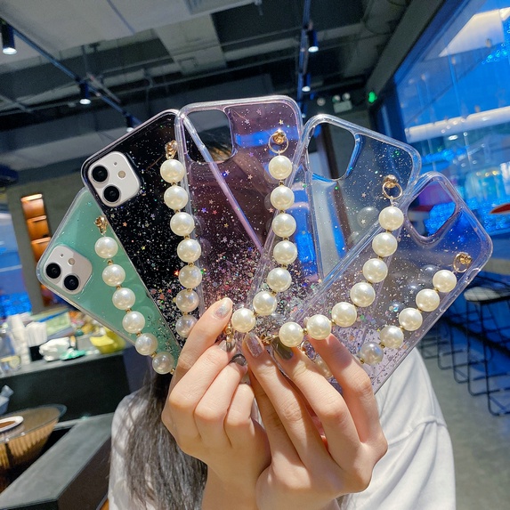 Casing Vivo Y51 2020 Y20 Y20S Y12S Y17 Y15 Y12 U10 Y91C Y1S Y19 Y50 Y30 Y30i Y91 Y91i Y93 Y81 Y85 V9 Youth with Pearl Bracelet Transparent Shockproof Phone Case