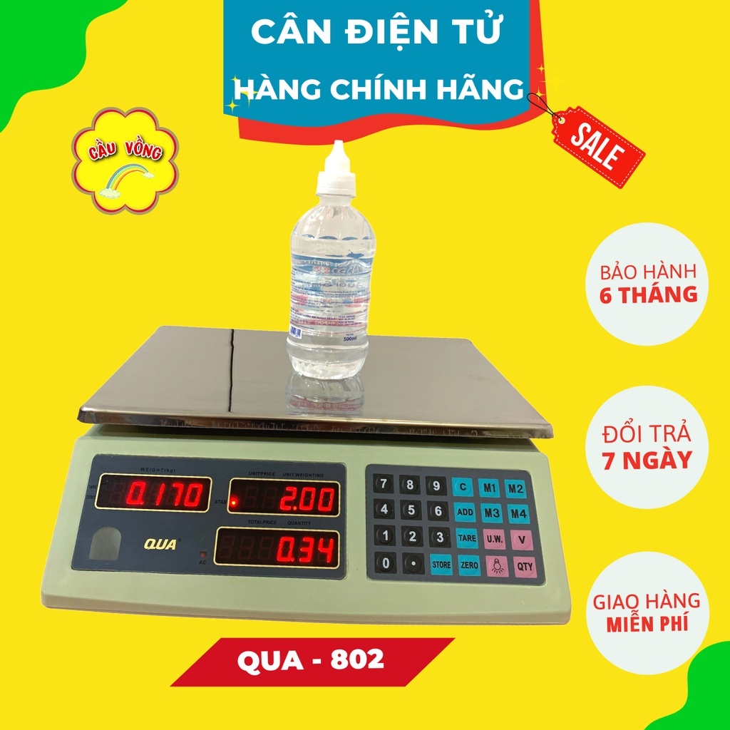 Cân điện tử tính tiền 40kg Nhập Khẩu Chính Hãng, cân chống nước có thể cân Hải Sản, 2 màn hình LED, Bảo hành 1 năm