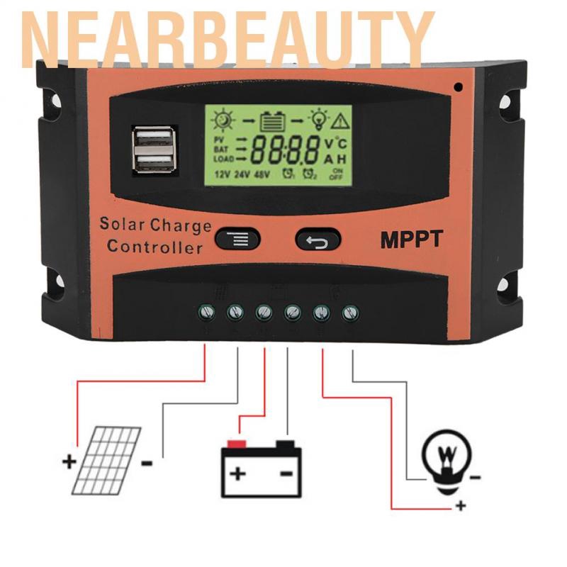 Bộ Điều Khiển Sạc Năng Lượng Mặt Trời 12v/24v Mppt Lcd 30a/40a/50a/6a