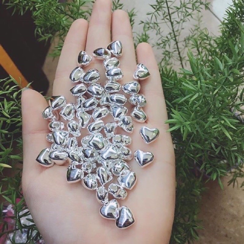 Mặt dây chuyền bạc tim phồng