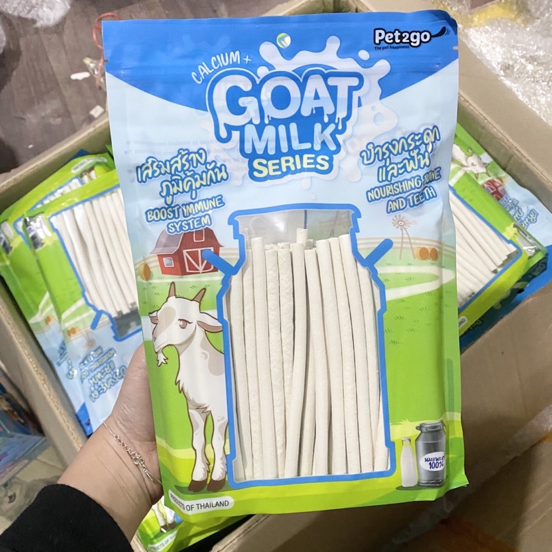 Xương que gặm thưởng cho chó làm từ sữa dê