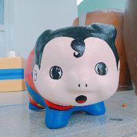 Super man heo - heo đất handmade- kèm hình thật