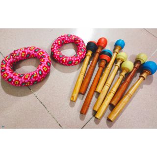 Dùi bọc cao su và đế chuông, mõ