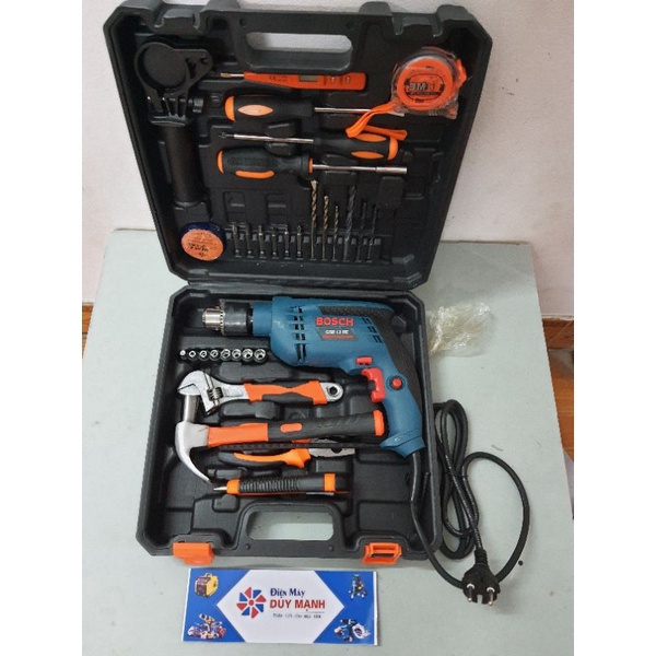 máy khoan bê tông 13ly Bosch kèm 30 món dung cụ sửa chữa