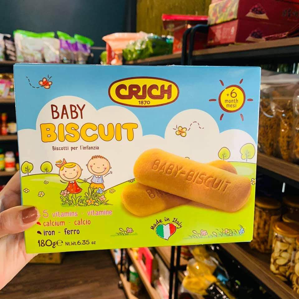 Bánh Ăn Dặm Ý Crich  Baby Biscuit bé 6m+ 180 gram