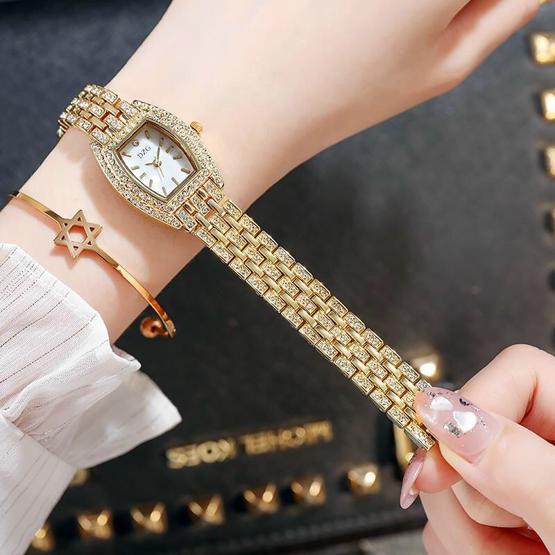 Đồng hồ thời trang nữ DZG D2 đính đá s12 dây kim loại siêu đẹp vvz2xa