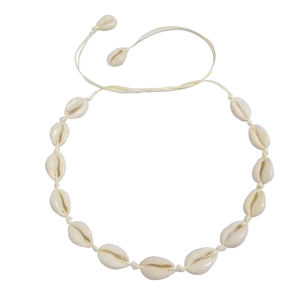 [Hàng Có Sẵn] Vòng Cổ Choker Dệt Thủ Công Mặt Vỏ Sò Biển Hawaii Cho Nữ
