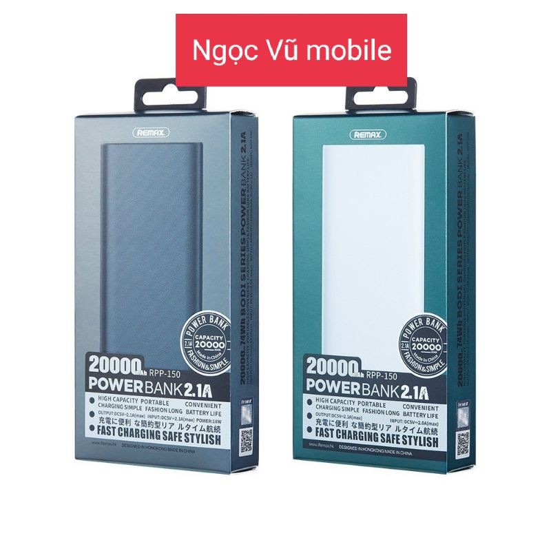 Pin sạc dự phòng remax 20000mah.