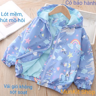 Áo cho bé từ 9-13cân: -Áo khoác gió/vải dù bé gái 2 lớp, size 90-Size120
