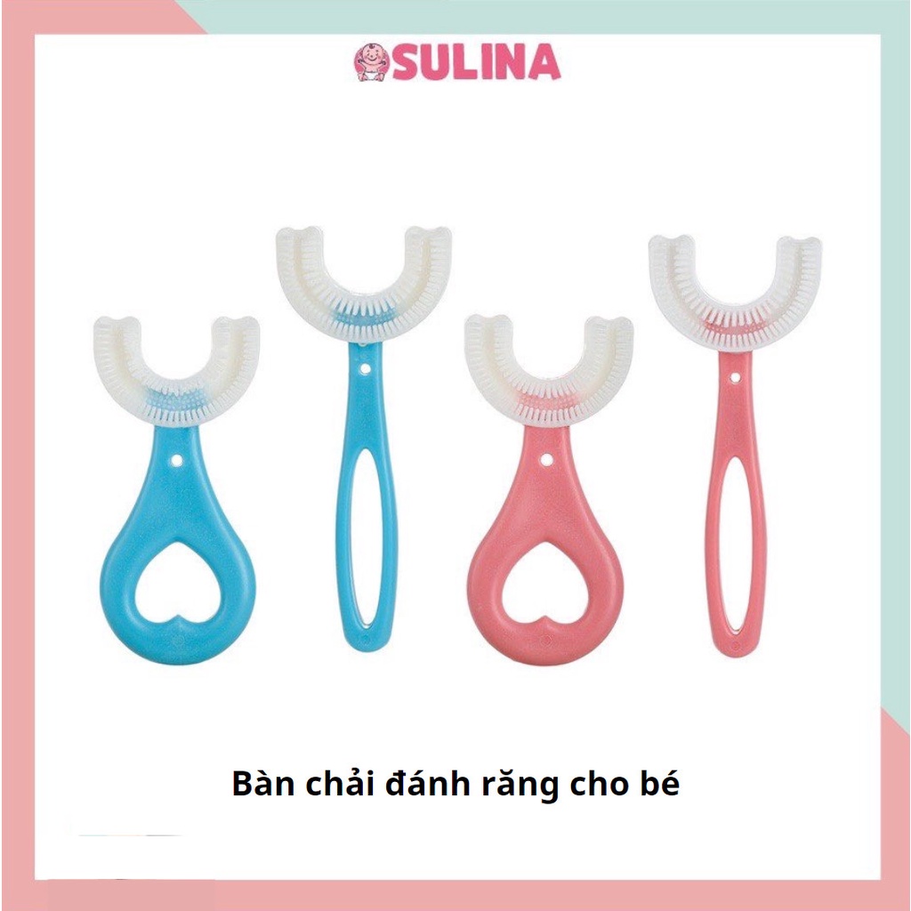 Bàn chải đánh răng cho bé chữ u chất liệu Silicon chịu được lực cắn cho bé từ 2 tuổi - 6 tuổi SULINA OFFICIAL BC02