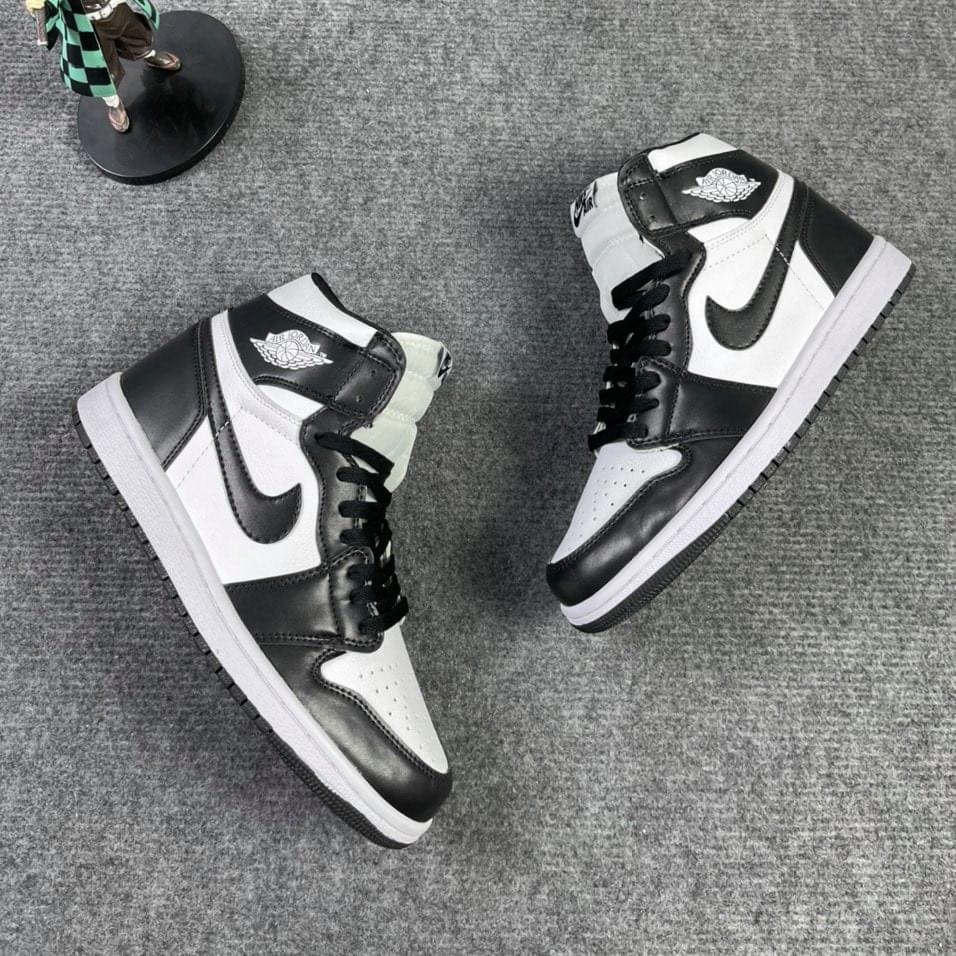 Giày thể thao Jordan 1 cao cổ đen trắng, Giày JD1 High Panda nam nữ siêu hot - Hàng chuẩn Full Box Bill
