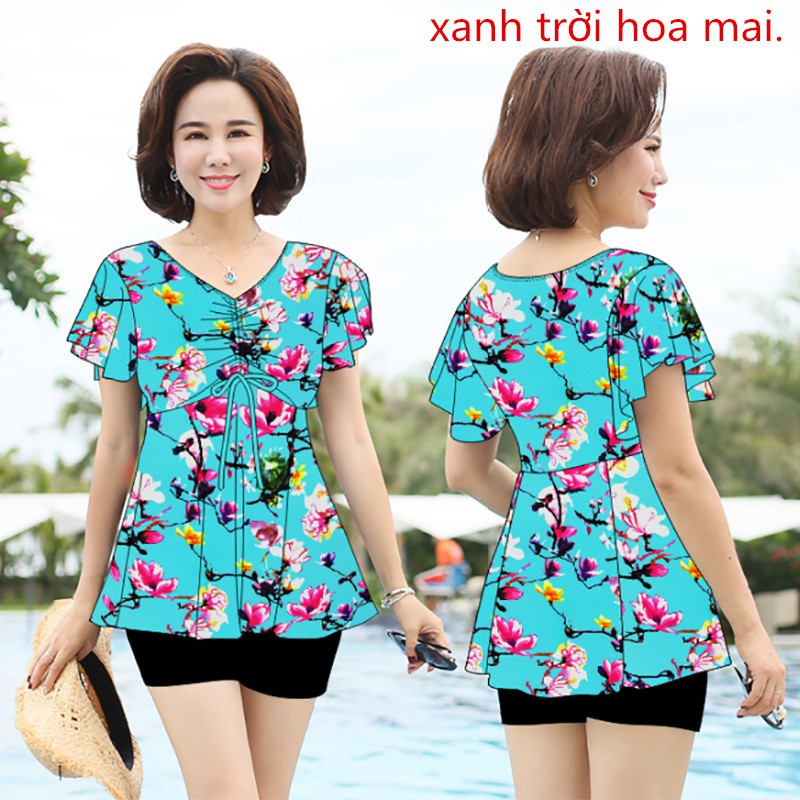 （sẵn）Áo tắm một mảnh cho người mẹ trung niên cỡ lớn rộng kín đáo chính hãng Youyou