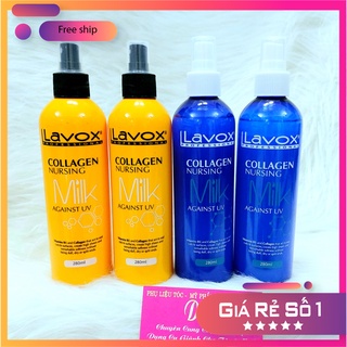 Xịt dưỡng collagen chống tia uv siêu bảo vệ tóc lavox collagen nursing milk again uv 280ml