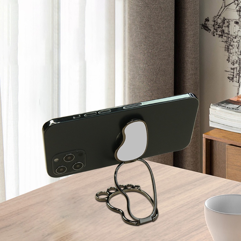 Giá Đỡ Điện Thoại Ba Vòng Màu Đen / Vàng / Bạc Có Thể Gập Lại Tiện Dụng