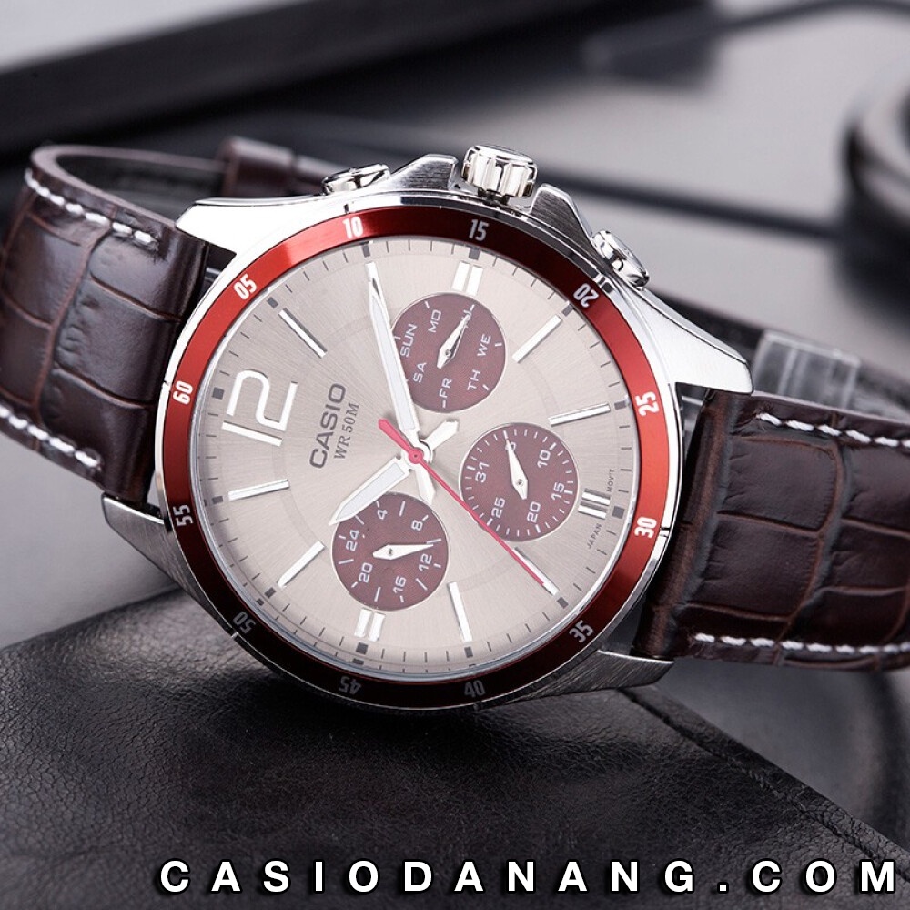 Đồng hồ nam dây da Casio Standard chính hãng Anh Khuê MTP-1374L-7A1VDF (43mm)