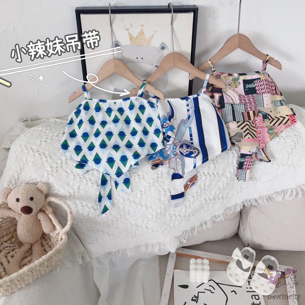 Áo Hai Dây Thời Trang Mùa Hè Hàn Quốc Cho Bé Gái