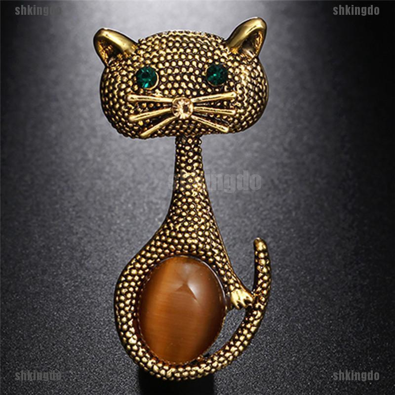 THINH Huy hiệu cài áo hình mắt mèo đính đá thời trang