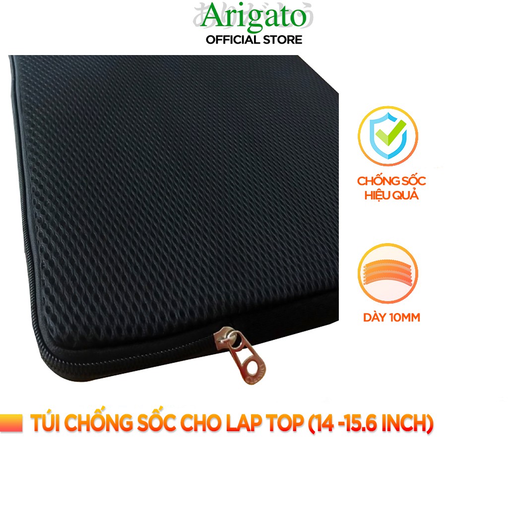 TÚI CHỐNG SỐC CHO LAP TOP  ARIGATO Bảo hành 12 tháng.TCS