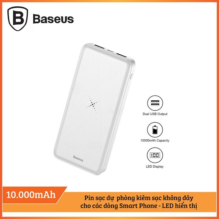 PIN SẠC DỰ PHÒNG TÍCH HỢP SẠC KHÔNG DÂY BASEUS M36 10.000MAH CHÍNH HÃNG [NEW 100%]