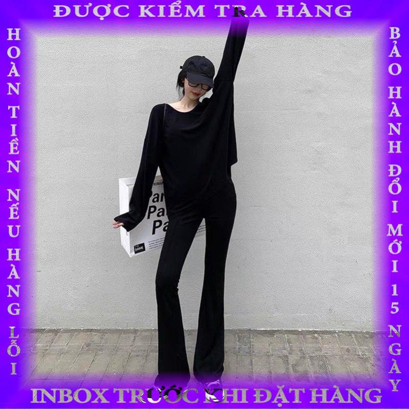 Quần Legging Loe Dáng Dài Đan Dây Phong Cách Hàn Quốc mitsmeo