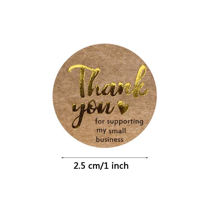 Cuộn 500 Miếng Dán Chữ Thank You for Supporting My Small Business