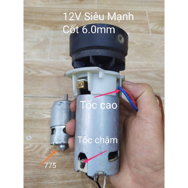 DC Motor 12V Siêu Mạnh, chạy 2 tốc độ