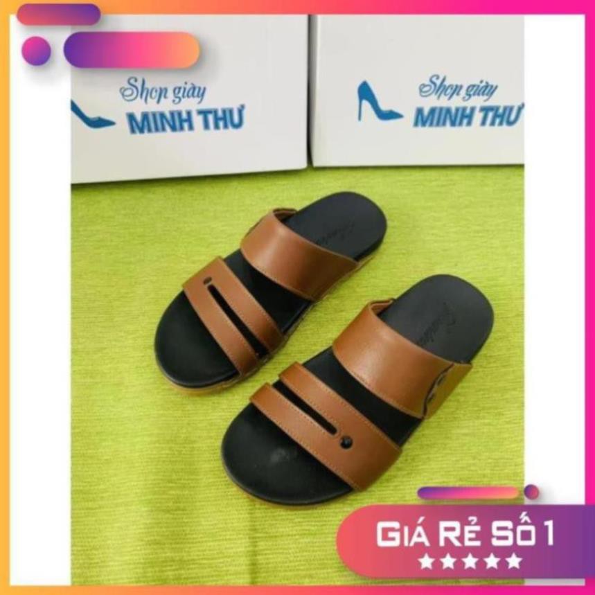 [Sale 3/3] ( Shop Giày Somina ) Dép nam quai ngang da bò nguyên tấm MT408 Sale 11 -op1 "