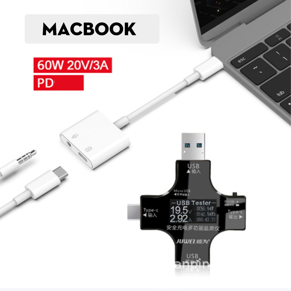 Cáp chuyển typeC sang aux 3.5mm và cáp sạc nhanh 60W, có sử dụng được mic, chip DAC realtek, chơi game PUBG