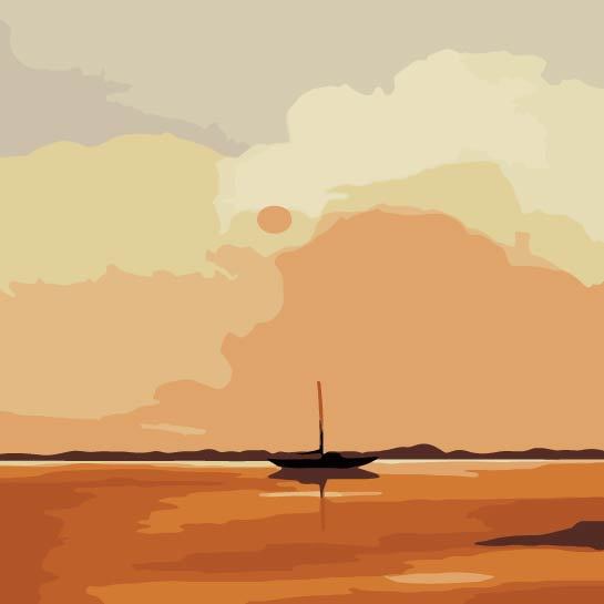 Bộ tranh sơn dầu số hoá DIY s002 hình phong cảnh nổi tiếng 20x20cm