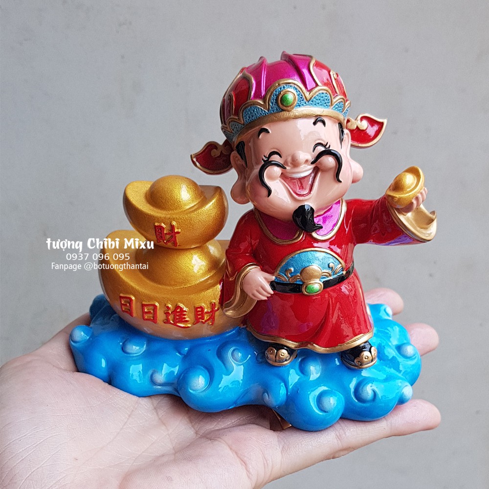 Tượng chibi Thần Tài 10cm - cầm thỏi vàng