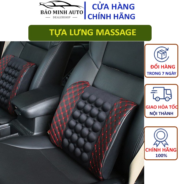 Đệm Massage Lưng Nguồn 12V Giảm Đau Mỏi Lưng Cho Bác Tài Cắm Đầu Tẩu Ô Tô