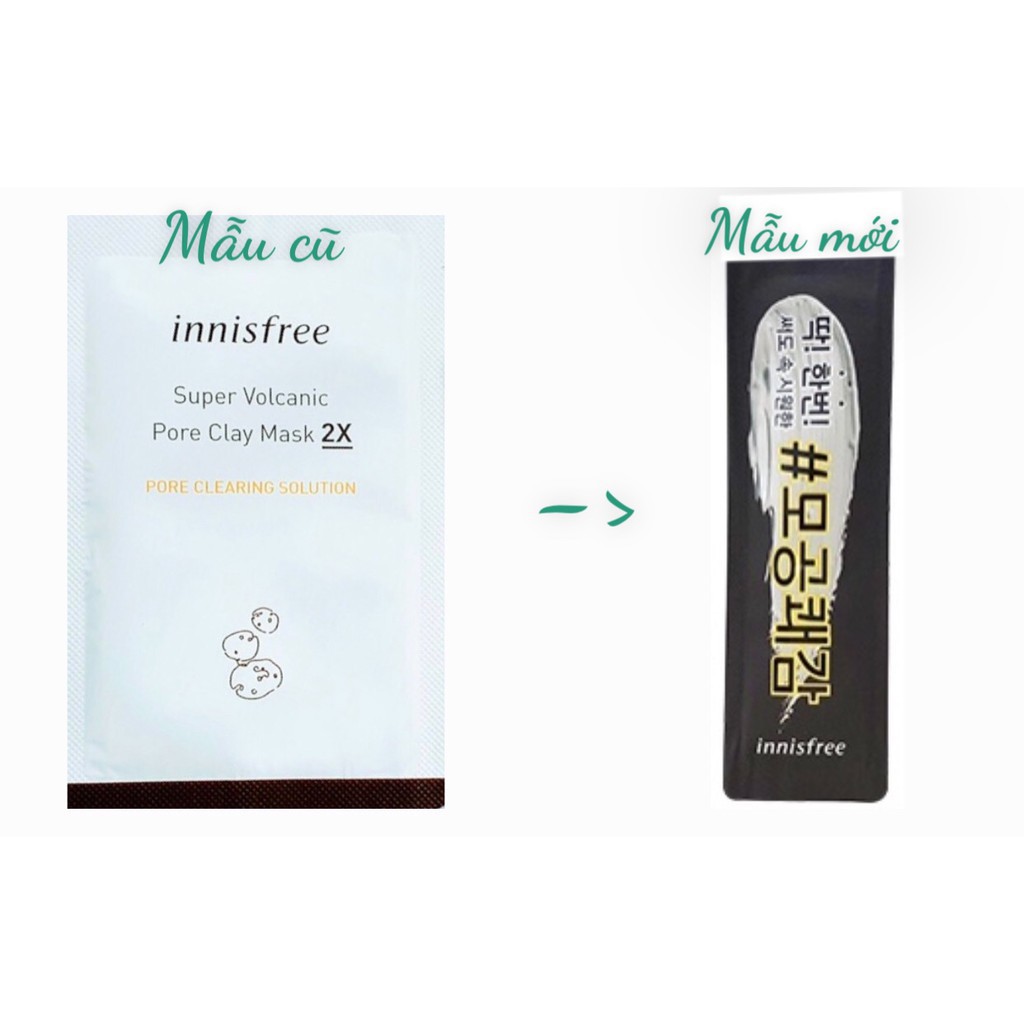 (Gói sample - 3ml) Mặt nạ đất sét Innisfree Super Volcanic Pore Clay Mask 2X | Tro núi lửa | BigBuy360 - bigbuy360.vn