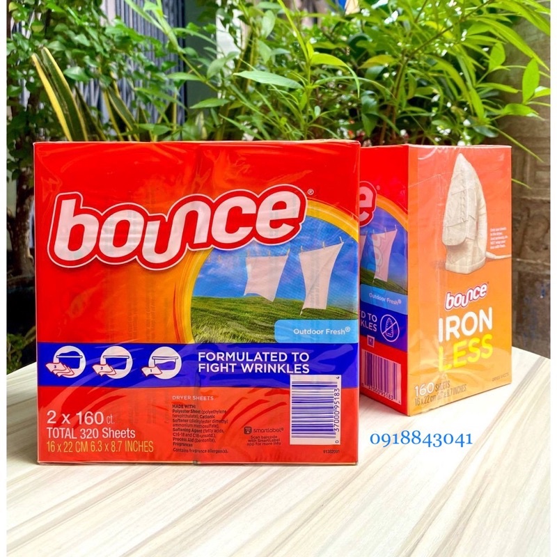 GIẤY THƠM QUẦN ÁO BOUNCE HỘP 160 TỜ CỦA MỸ