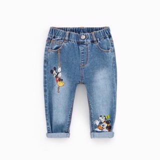 Quần bò mickey bt cạp chun