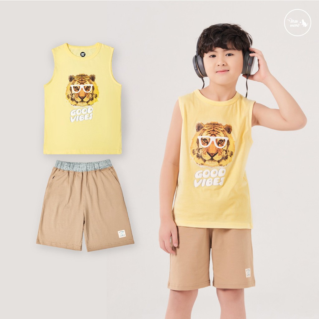 [MÃ MISSME15K GIẢM 15K] Bộ Ba Lỗ Bé Trai Bigfox, Bộ Sát Nách Trẻ Em In Hình Chất Cotton, Size Đại, Mã Xuất 21