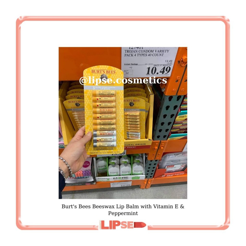 [Bill Mỹ] Son dưỡng Burt's Bees Beeswax Lip Balm with Vitamin E & Peppermint | BigBuy360 - bigbuy360.vn