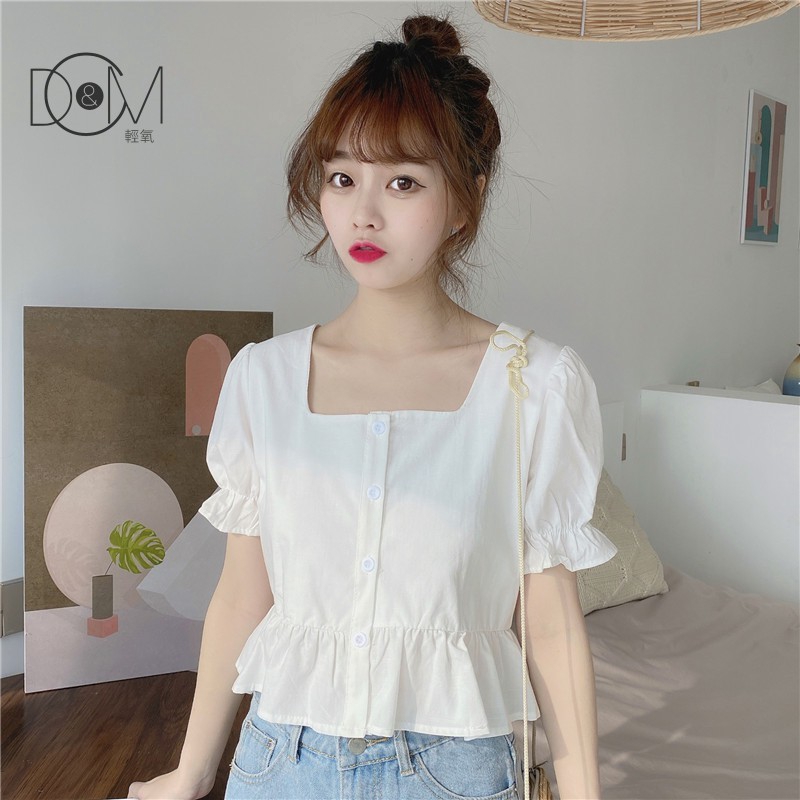 Áo Sơ Mi Tay Ngắn Kiểu Dáng Ngọt Ngào Cho Nữ | BigBuy360 - bigbuy360.vn