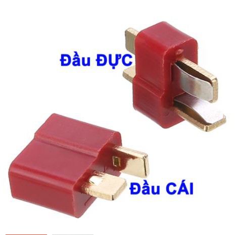 Giắc cắm pin lipo chữ T jack T plug loại tốt tải 50A cho mô hình đồ chơi RC ô tô cano tàu thuyền flycam điều khiển từ xa