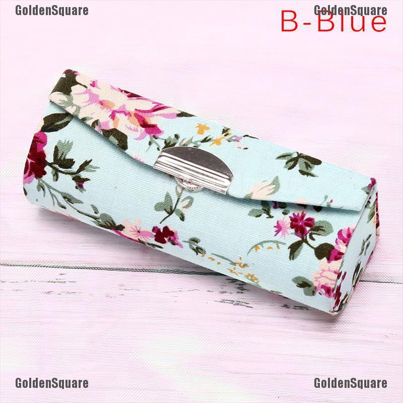 Hộp Đựng Son Môi Thêu Hoa Kèm Gương Phong Cách Retro