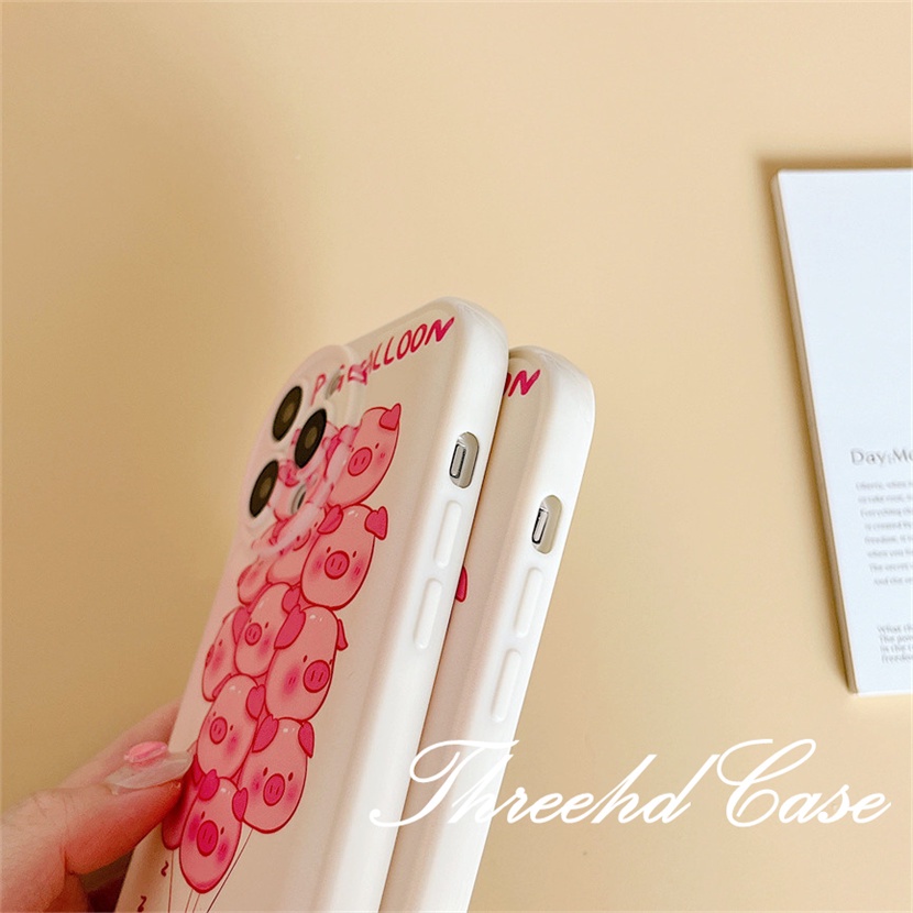 Ốp Điện Thoại TPU Mềm Đệm Khí Chống Rơi In Hình Heo Cho iPhone 14 13 12 11 Pro Max SE 2020 X Xr Xs Max 8 7 6 6s Plus