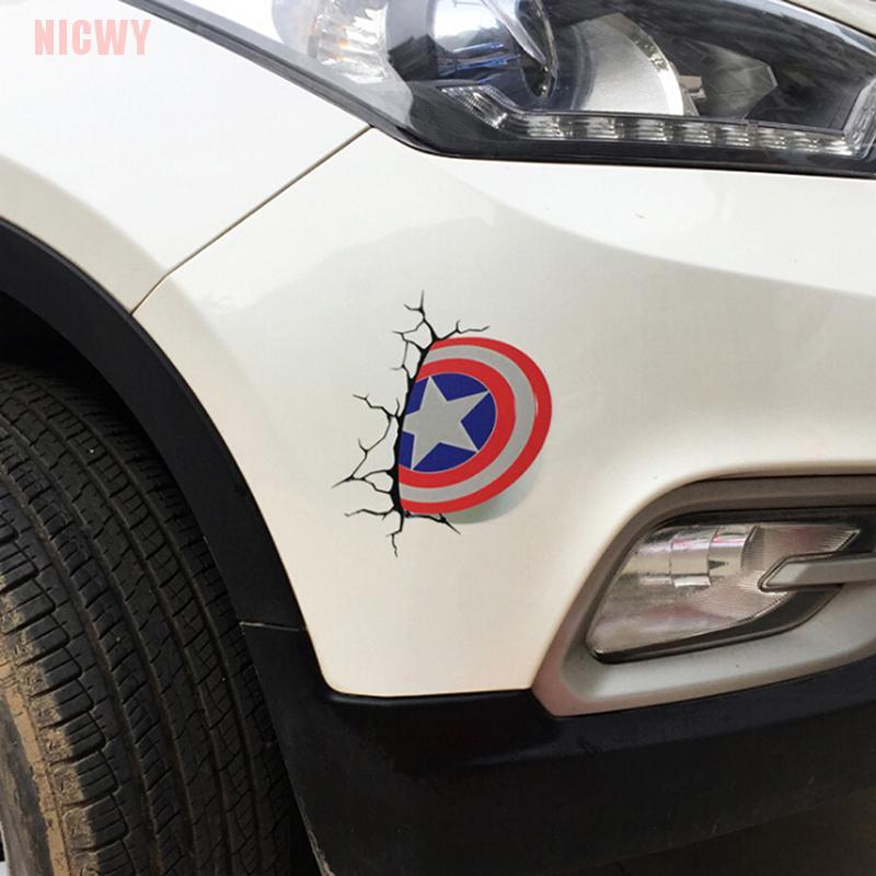 1 Sticker Dán Trang Trí Xe Hơi Hình Siêu Anh Hùng Avengers 3d