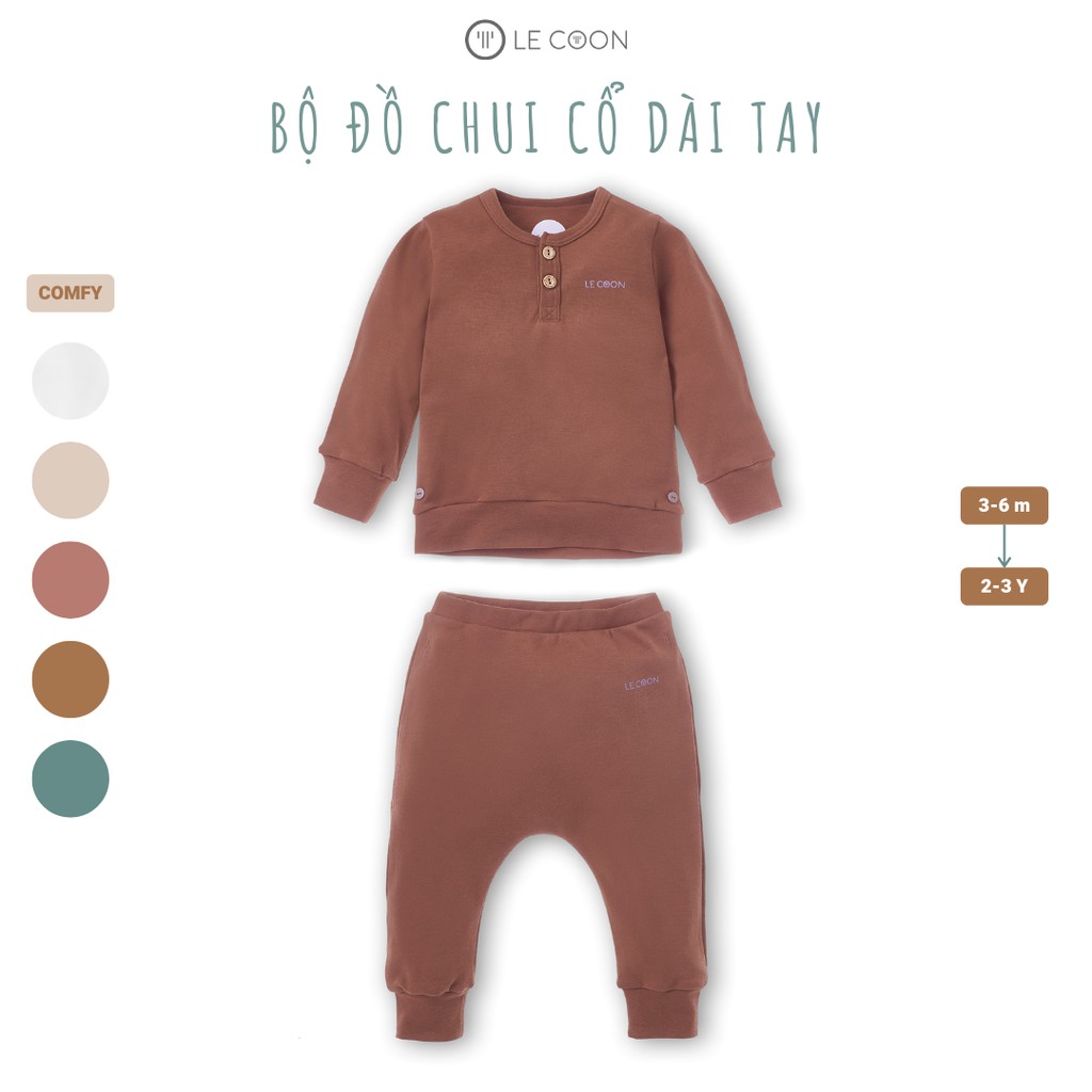 LE COON | Bộ Đồ Chui Cổ Dài Tay | COMFY | 3 tháng-3 tuổi