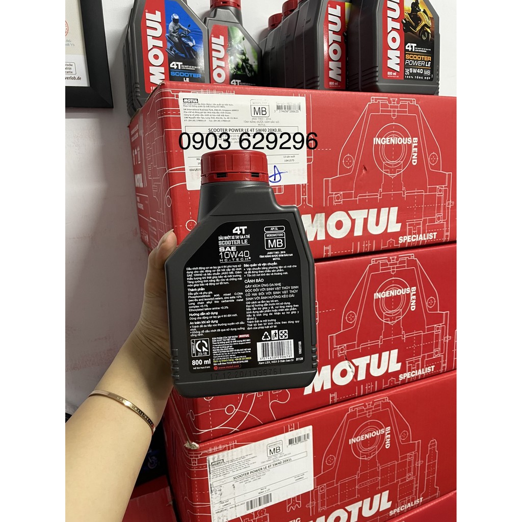 Dầu nhớt xe ga MOTUL SCOOTER LE 10W40 0,8 lít HC-TECH SJ MB