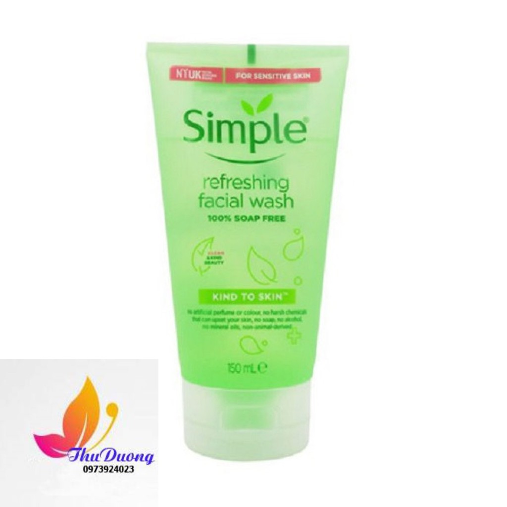 Sữa Rửa Mặt Dạng Gel – Simple Kind To Skin Refreshing Facial Wash Gel (150ml)