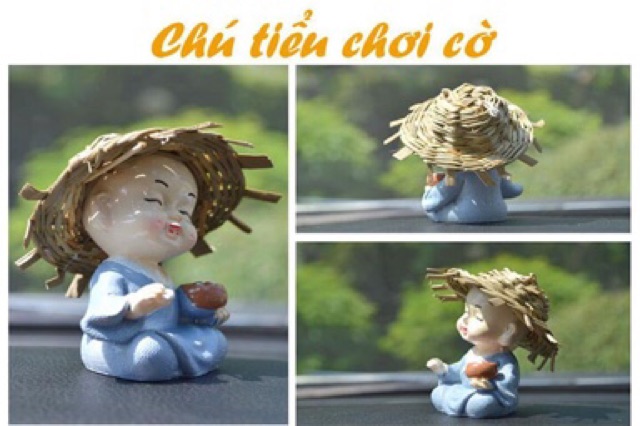 [SALE 10%] Bộ tượng 4 chú tiểu đội nón tứ nghệ Cầm - Kì - Thi - Họa | BigBuy360 - bigbuy360.vn