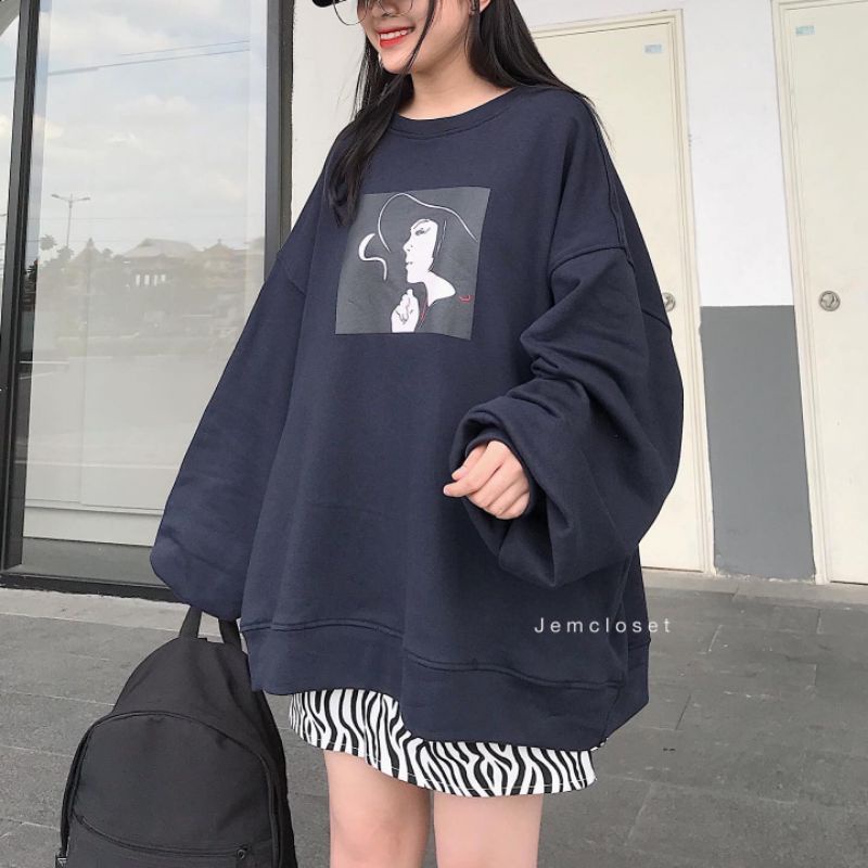 áo nỉ cổ tròn
