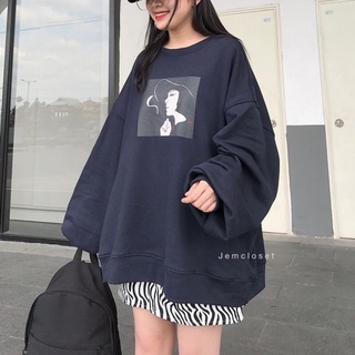 Áo nỉ cổ tròn