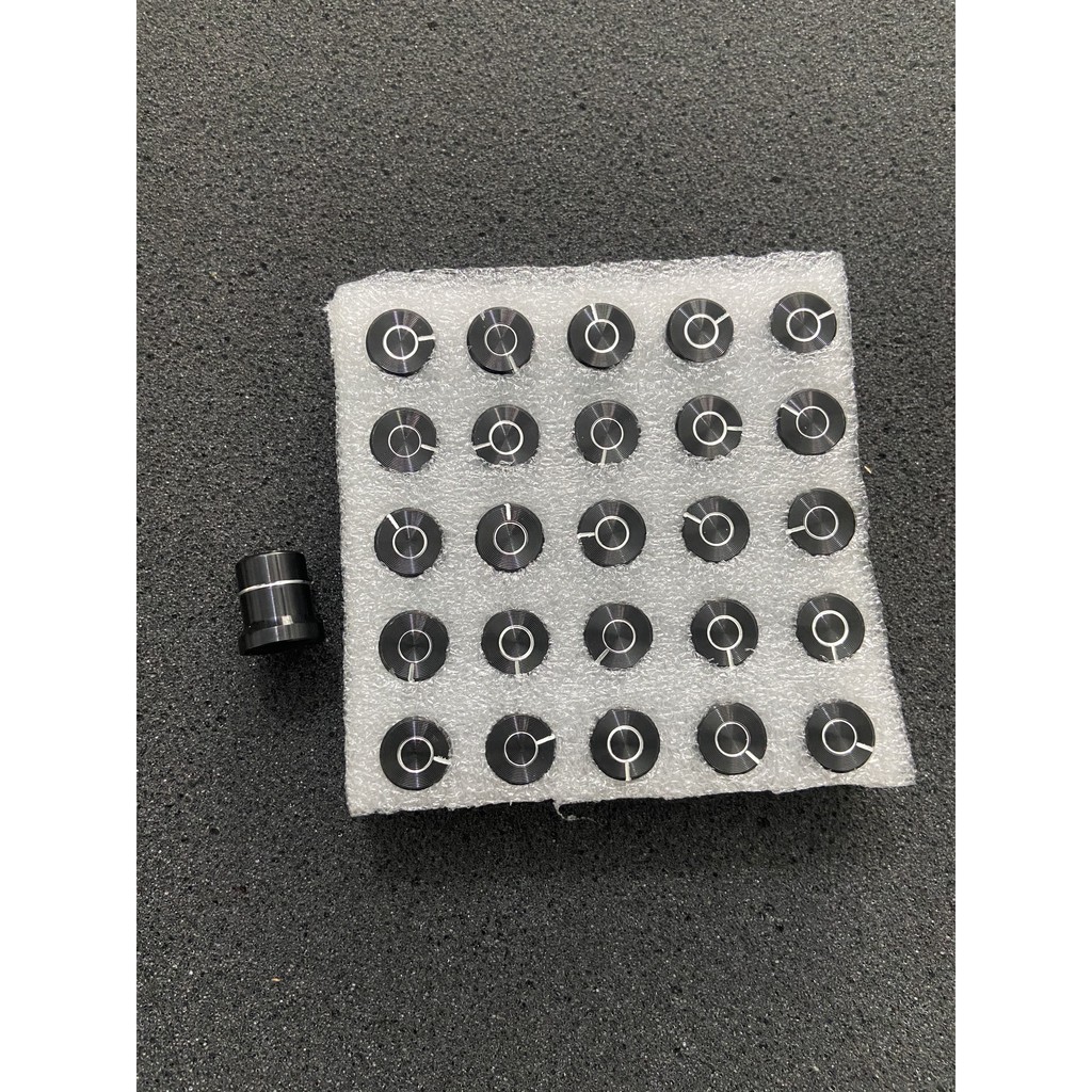 Bộ 26 nút nhôm đen amply có viền nút chụp volum amply đẹp