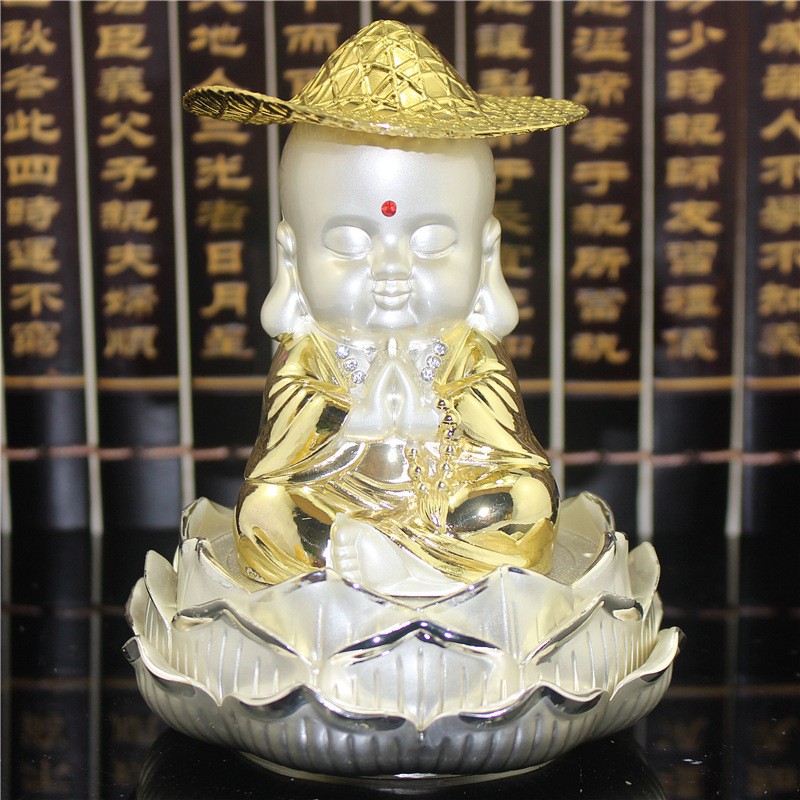 Phụ Kiện Khuếch Tán Nước Hoa Hình Tượng Phật Ngồi Trên Xe Hơi Bằng Hợp Kim Đính Đá